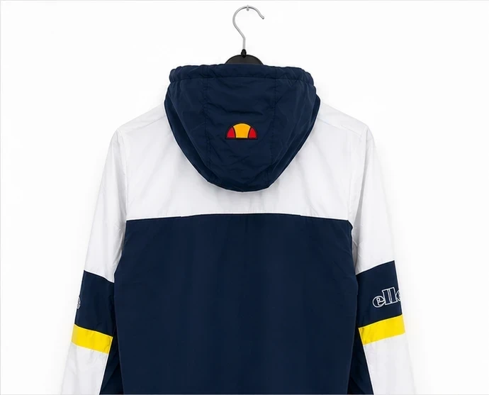 Vintage Ellesse herenjas blauw marine en wit met capuchon - Maat S – photo 4